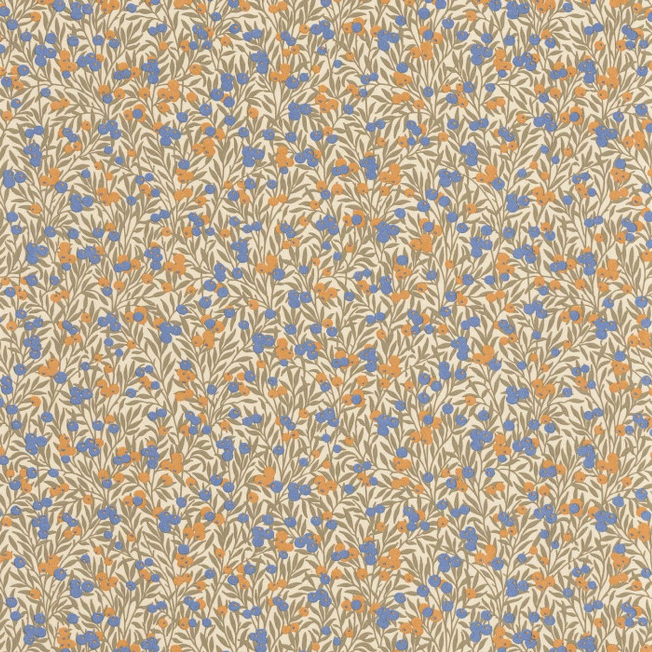 Cherry Flower Market Wallpaper - Naturel / Bleu - Casadeco - 89221221 - Premier Wallcovering