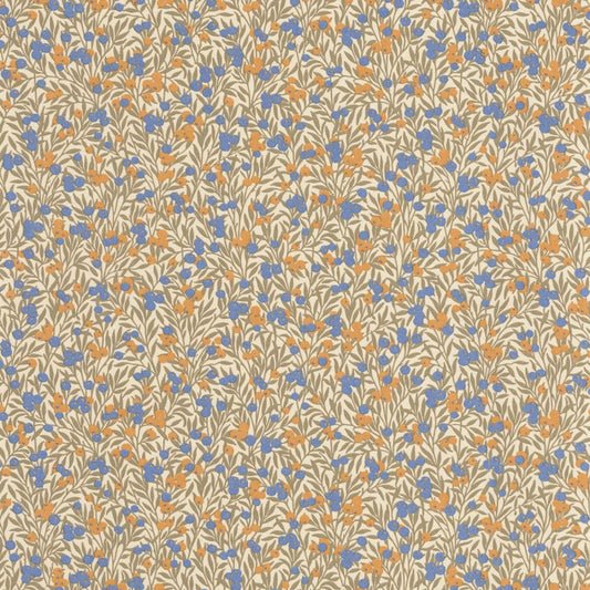 Cherry Flower Market Wallpaper - Naturel / Bleu - Casadeco - 89221221 - Premier Wallcovering