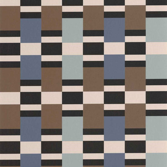Chess Game Color Game Wallpaper - Marron/bleu - Casadeco - 200622626 - Premier Wallcovering
