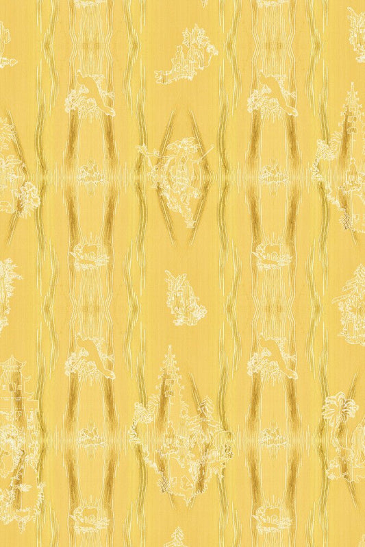 Chinoiserie Scenic Wallpaper - Flax - Timorous Beasties - TB/CNSC/ENW/03 - Premier Wallcovering