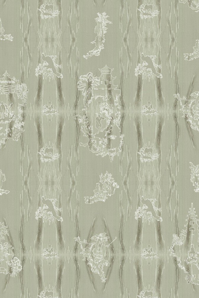 Chinoiserie Scenic Wallpaper - Olivine - Timorous Beasties - TB/CNSC/ENW/02 - Premier Wallcovering