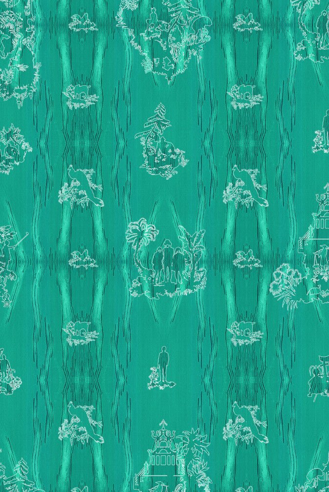 Chinoiserie Scenic Wallpaper - Emerald - Timorous Beasties - TB/CNSC/ENW/04 - Premier Wallcovering