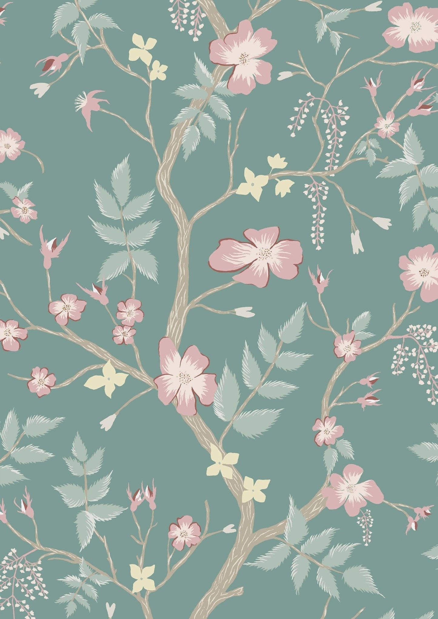 Cinda's Roses Wallpaper - Genie - Lewis & Wood - Premier Wallcovering