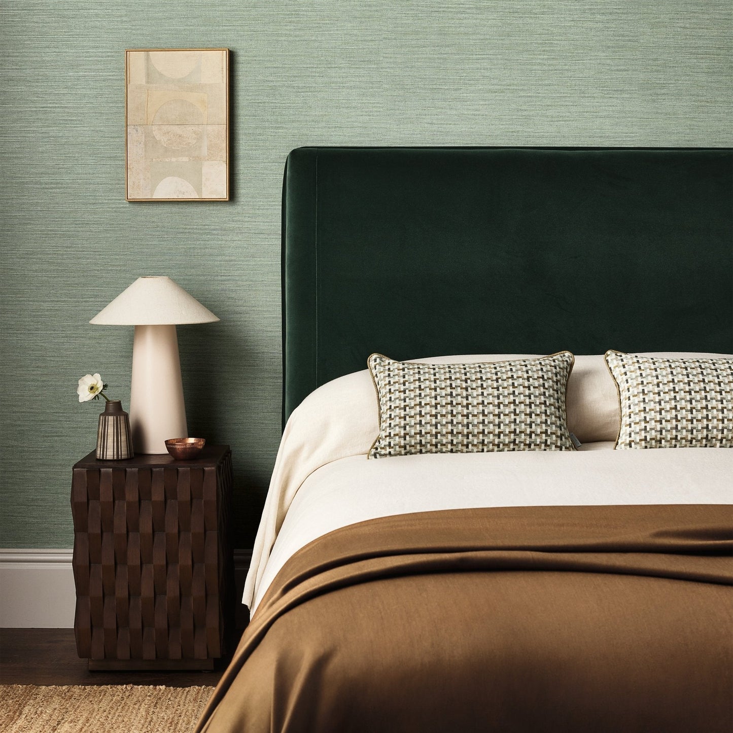 Ciro Abaca Embossed Wallpaper - Verdigris - Romo - Textured Vol.I - W462/11 - Premier Wallcovering