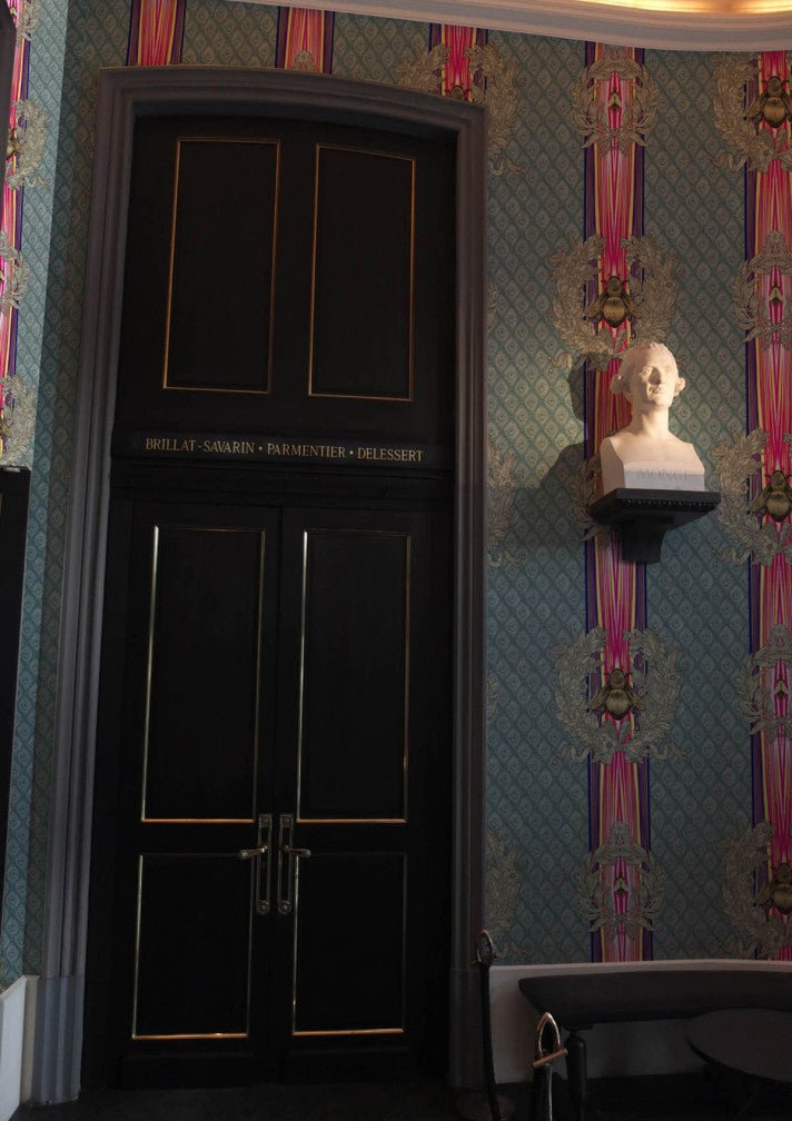 Civic Bee Wallpaper - Teal - Timorous Beasties - TB/CVL/MICA/04 - Premier Wallcovering