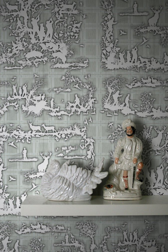 Classic Hunt Wallpaper - Grey - Timorous Beasties - TB/CLH/MICA/02 - Premier Wallcovering