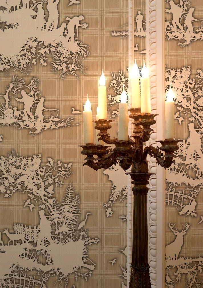 Classic Hunt Wallpaper - Beige - Timorous Beasties - TB/CLH/MICA/01 - Premier Wallcovering
