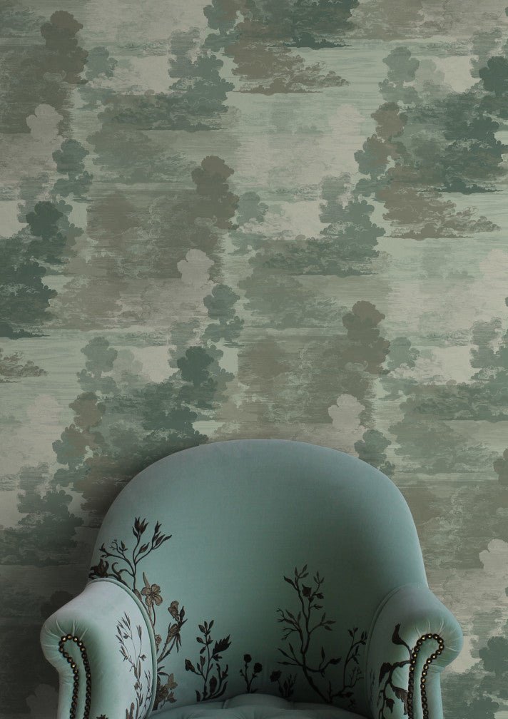 Cloud Toile Wallpaper - Green - Timorous Beasties - TB/CTOIL/MICA/03 - Premier Wallcovering