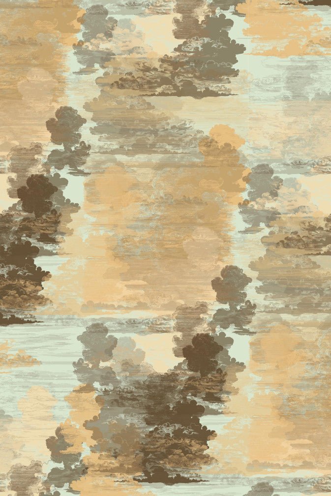 Cloud Toile Wallpaper - Browns on Green - Timorous Beasties - TB/CTOIL/MICA/05 - Premier Wallcovering