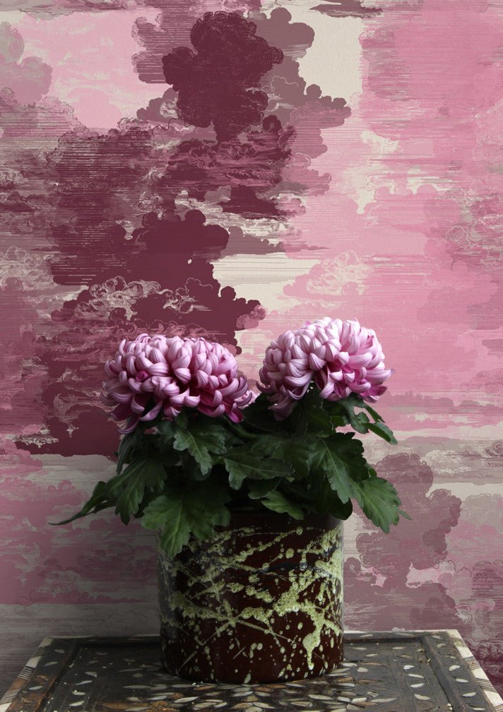 Cloud Toile Wallpaper - Pink - Timorous Beasties - TB/CTOIL/MICA/01 - Premier Wallcovering
