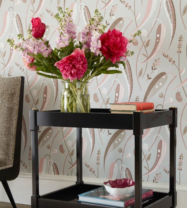 Colbert Wallpaper - Coral/Aqua - Nina Campbell - NCW4353 - 01 - Premier Wallcovering