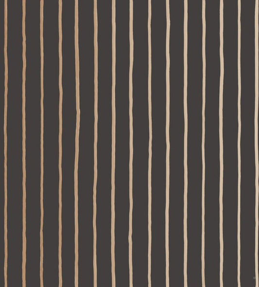 College Stripe Wallpaper - Charcoal & Metallic Gold - 110/7034 - Cole & Son - Premier Wallcovering