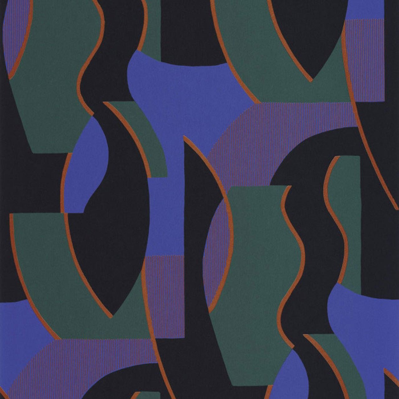 Concept Milano Sixties Wallpaper - Encre And Emeraude - Casadeco - 89337997 - Premier Wallcovering