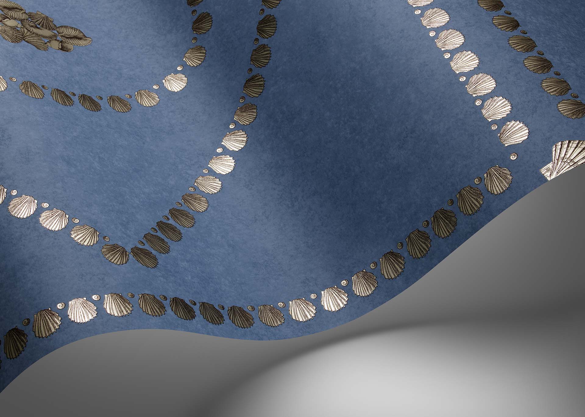 Conchiglie Wallpaper - Gilver on Denim - 123/5022 - Cole & Son - Premier Wallcovering