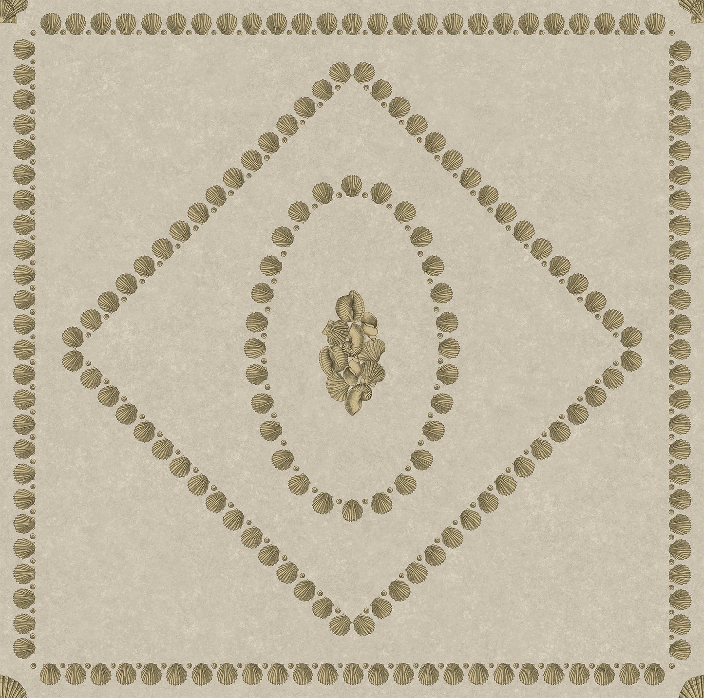 Conchiglie Wallpaper - Gold on Stone - 123/5025 - Cole & Son - Premier Wallcovering