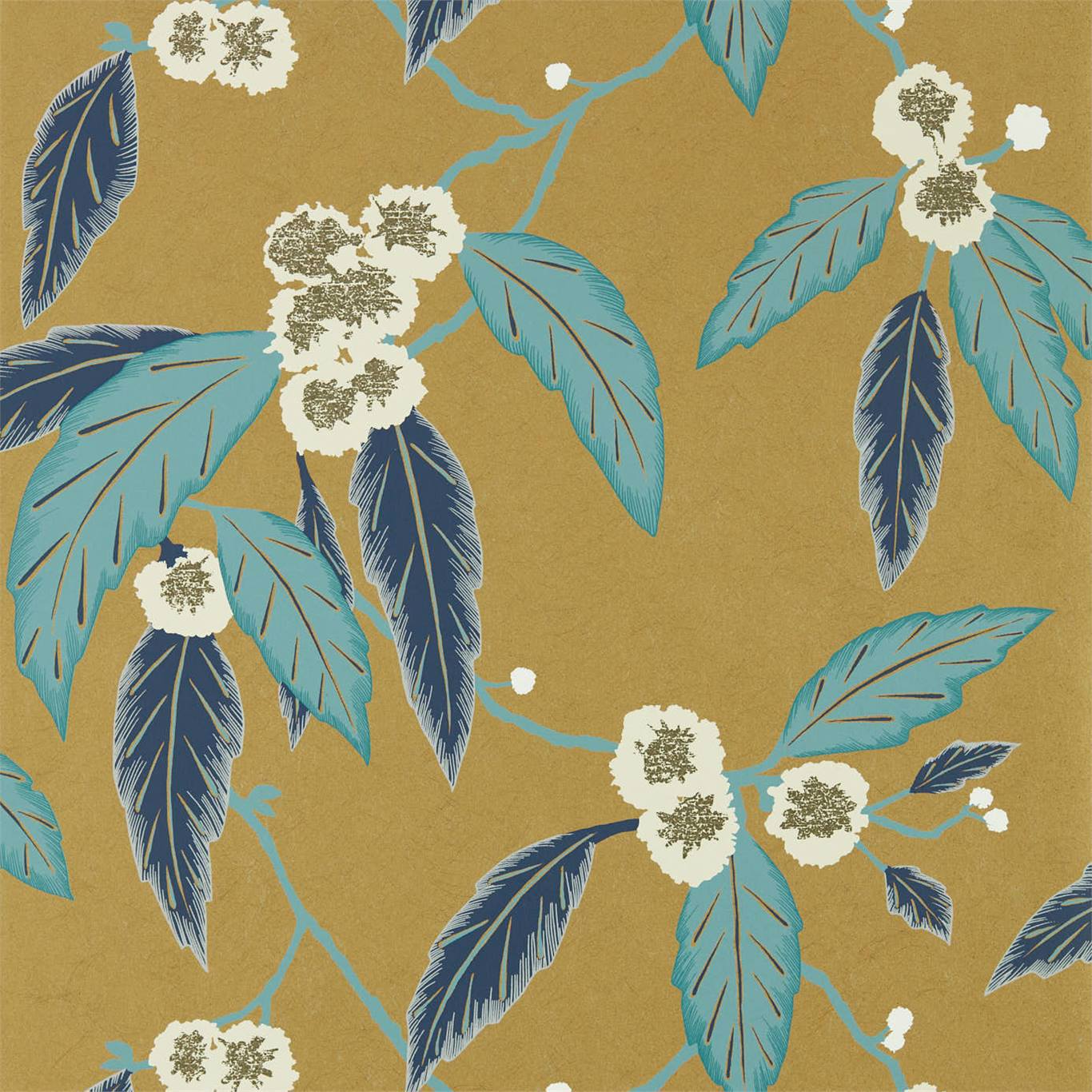 Coppice Wallpaper - Navy/Lagoon/Gold - HSAW112133 - Harlequin - Premier Wallcovering