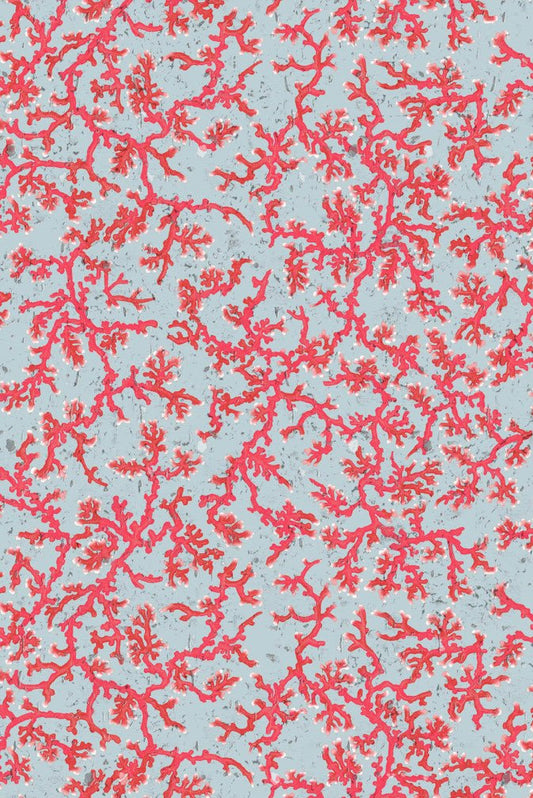 Coral Cork Wallpaper - Pale Blue - Timorous Beasties - SSC/PRC/CK62021/01 - Premier Wallcovering