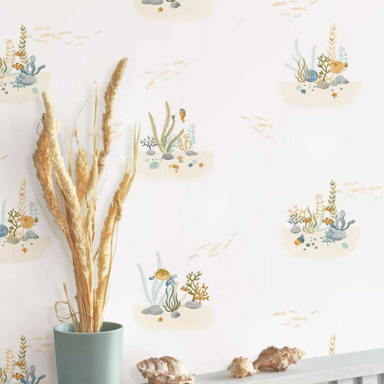 Coral Reef Once Upon A Time Wallpaper - Vert Aqua - Casadeco - 200826404 - Premier Wallcovering