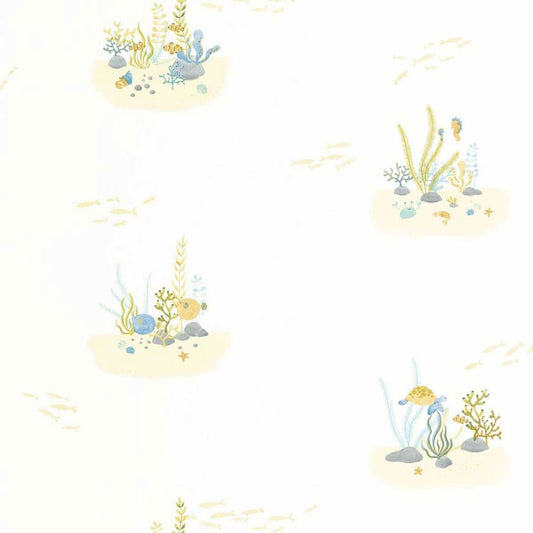 Coral Reef Once Upon A Time Wallpaper - Vert Aqua - Casadeco - 200826404 - Premier Wallcovering