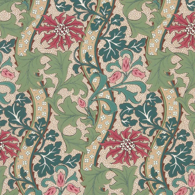 Cornflower Wallpaper - Madder/Forest - Morris & Co - 217580 - Premier Wallcovering