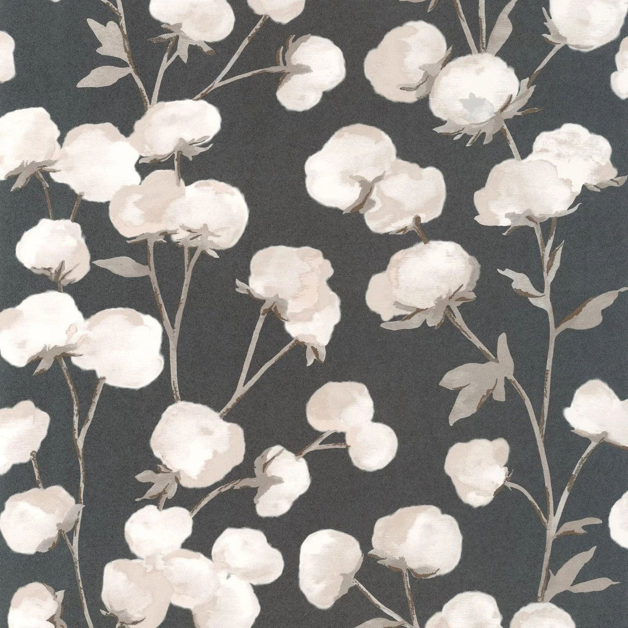Cotton Flower Soliflore Wallpaper - Ardoise - Casadeco - 200299515 - Premier Wallcovering