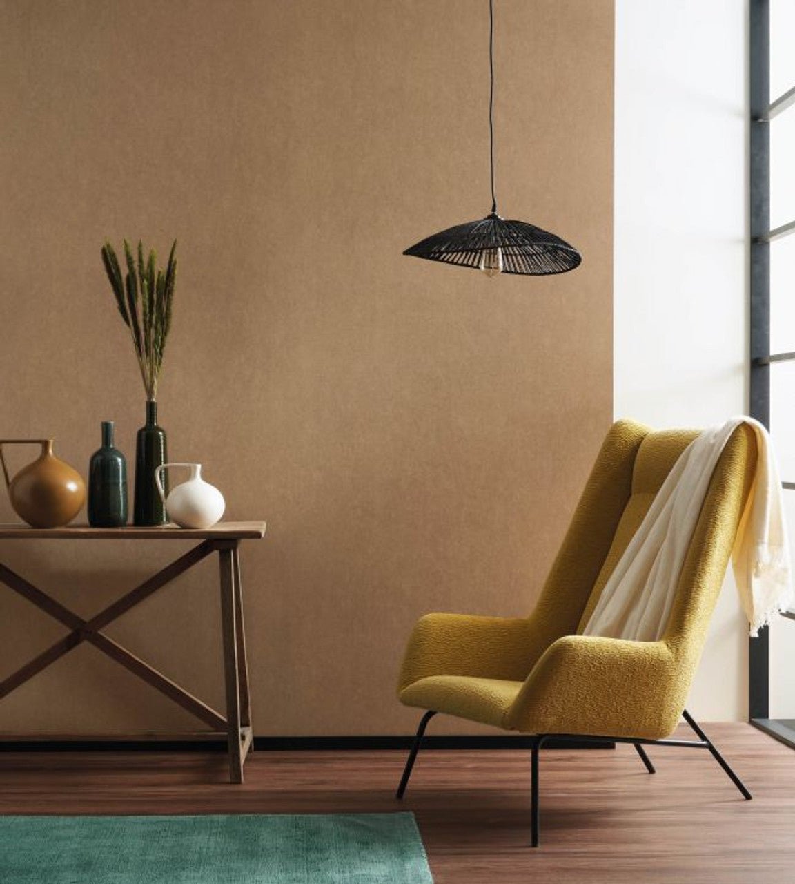 Cotton Touch Kiosque Wallpaper - Beige Cognac - Casadeco - 82381689 - Premier Wallcovering