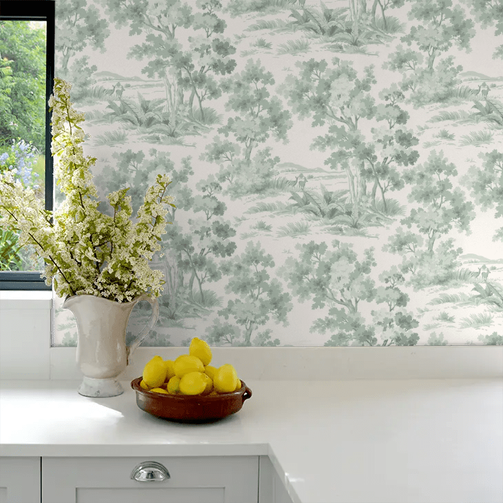 Countryside Morning Wallpaper - Green - Boråstapeter - 7678 - Premier Wallcovering
