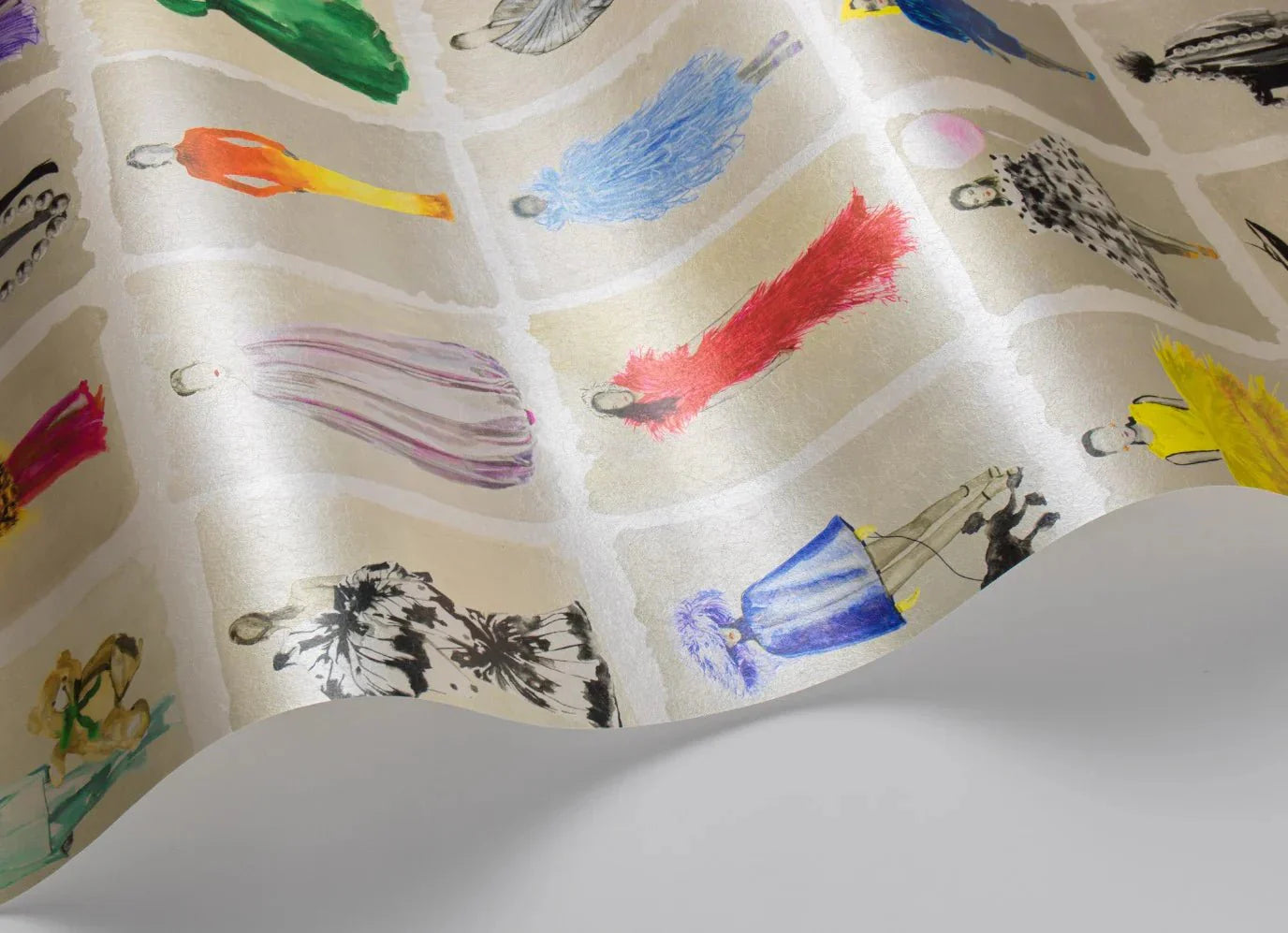 Couture Carousel Wallpaper - Bright Multi Pearl - 175/1001M - Cole & Son - Premier Wallcovering