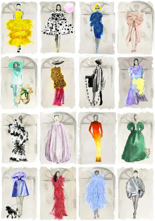 Couture Carousel with Windows Wallpaper - Bright Multi Pearl - 175/2007M - Cole & Son - Premier Wallcovering