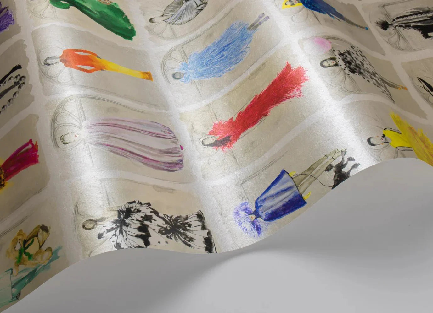 Couture Carousel with Windows Wallpaper - Bright Multi Pearl - 175/2007M - Cole & Son - Premier Wallcovering