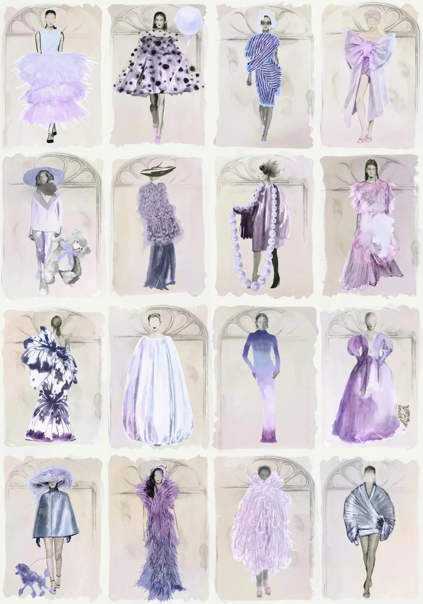 Couture Carousel with Windows Wallpaper - Lavender Pearl - 175/2011M - Cole & Son - Premier Wallcovering