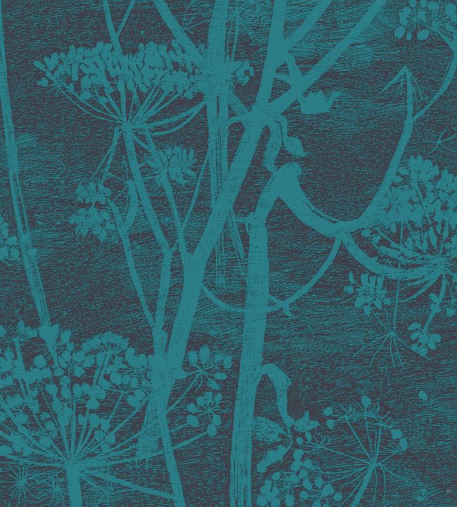 Cow Parsley Icons Wallpaper - Petrol & Ink - 112/8030 - Cole & Son - Premier Wallcovering