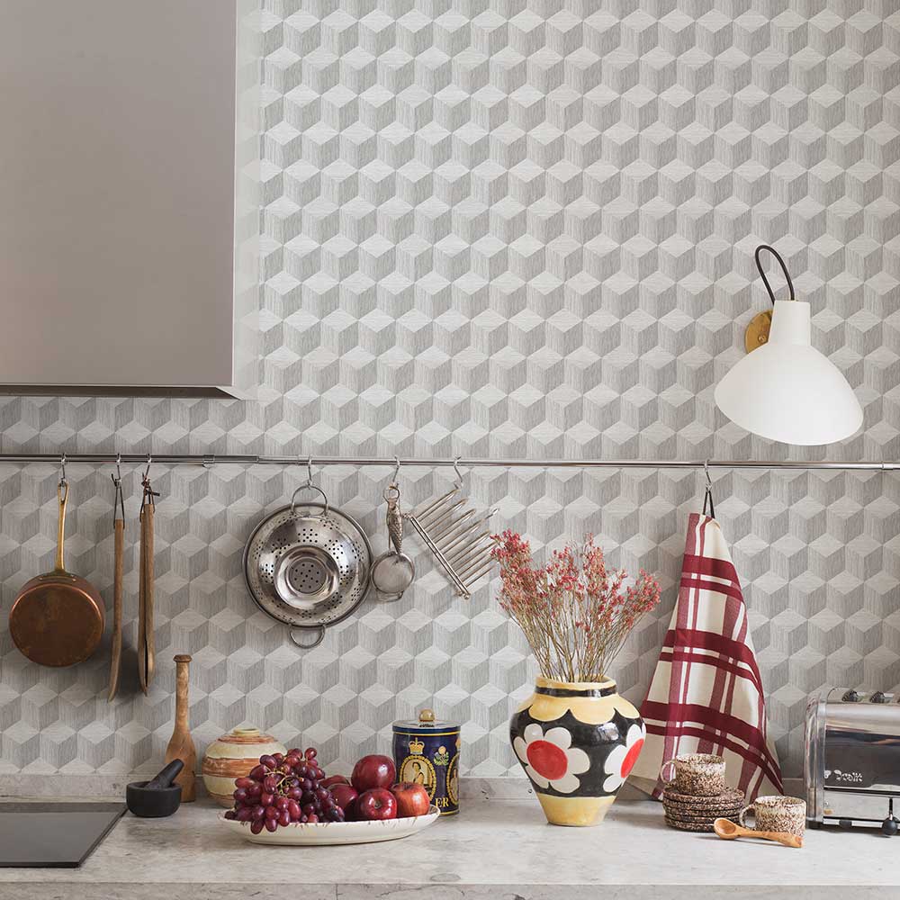 Cube Wallpaper - Grey - Boråstapeter - 4746 - Premier Wallcovering