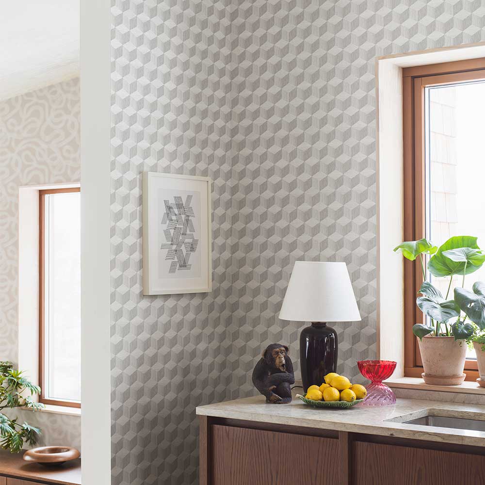 Cube Wallpaper - Grey - Boråstapeter - 4746 - Premier Wallcovering