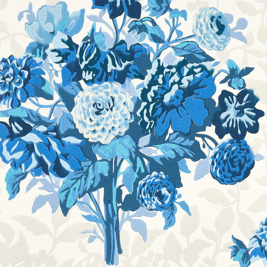 Dahlia Bunch Wallpaper - Lapis - HSRW113055 - Harlequin - Premier Wallcovering