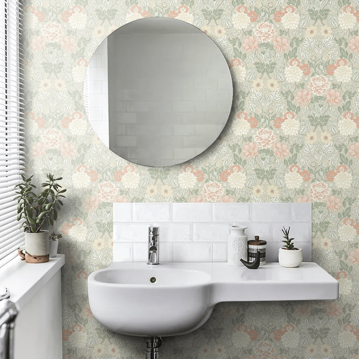 Dahlia Garden Wallpaper - Blush / Taupe - Boråstapeter - 7665 - Premier Wallcovering