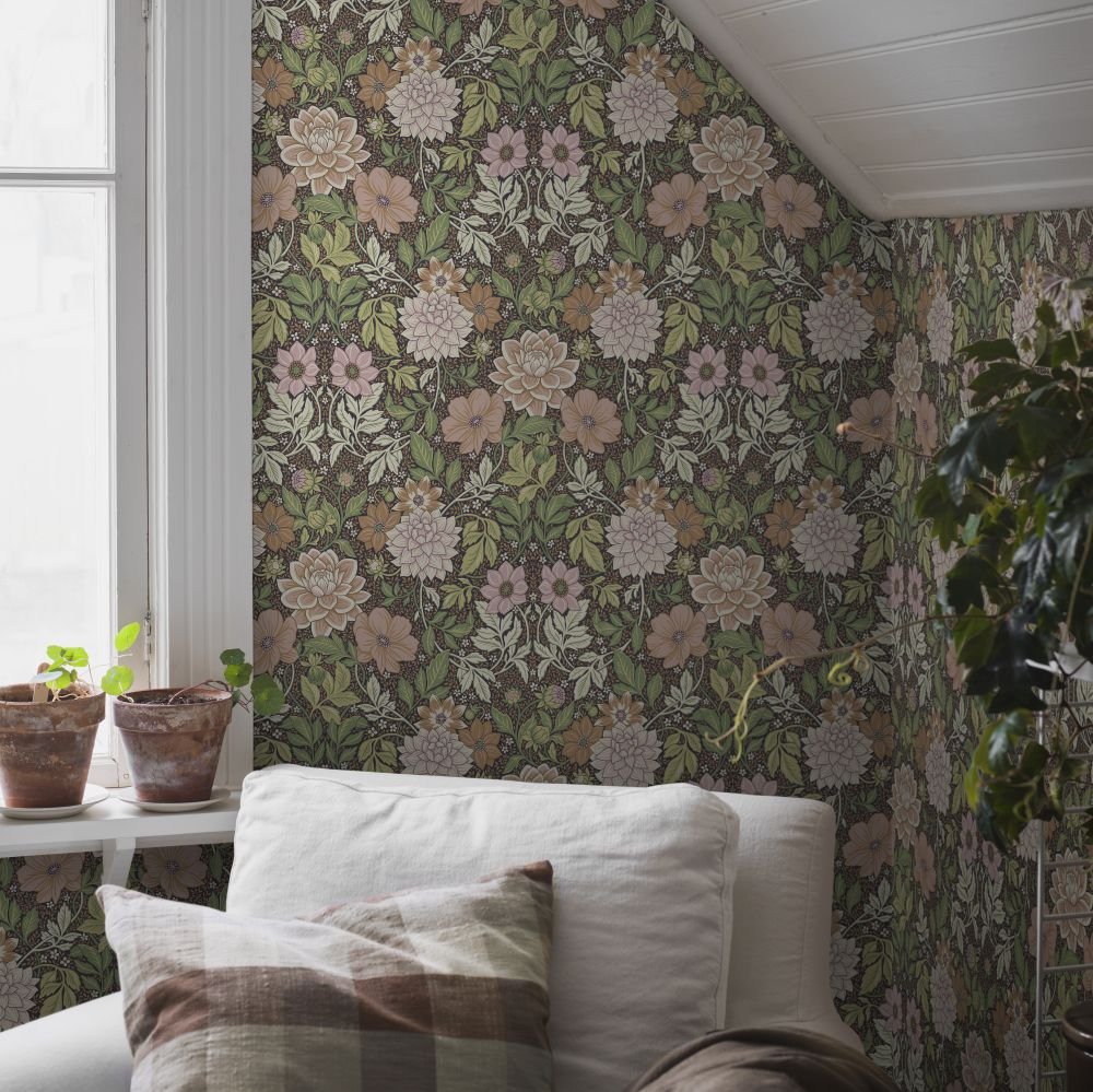Dahlia Garden Wallpaper - Multicolour - Boråstapeter - 7693 - Premier Wallcovering