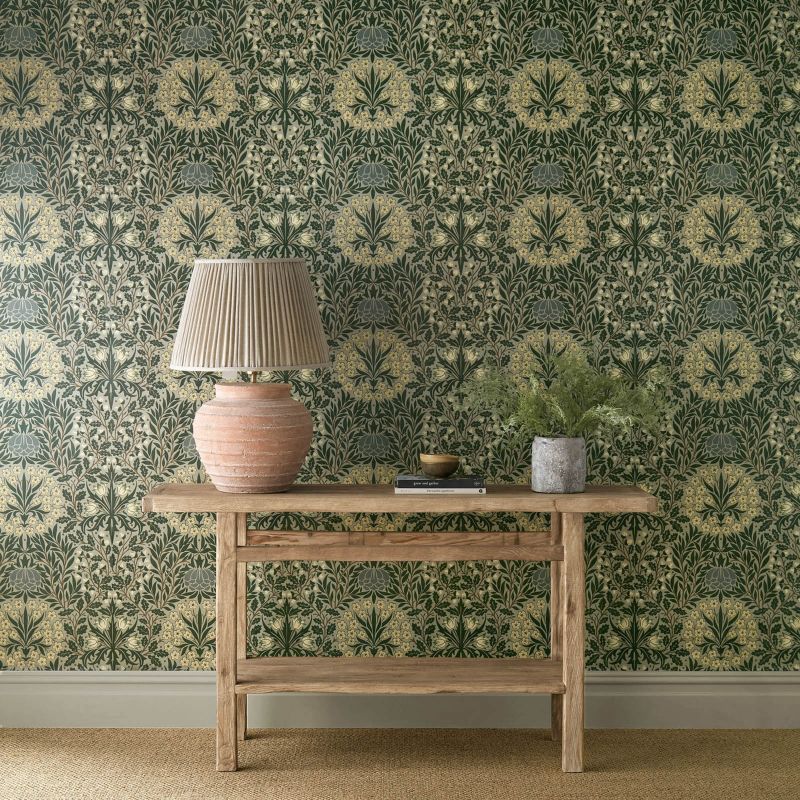 Daisy & Oak Wallpaper - Sage/Forest - Morris & Co - 217585 - Premier Wallcovering