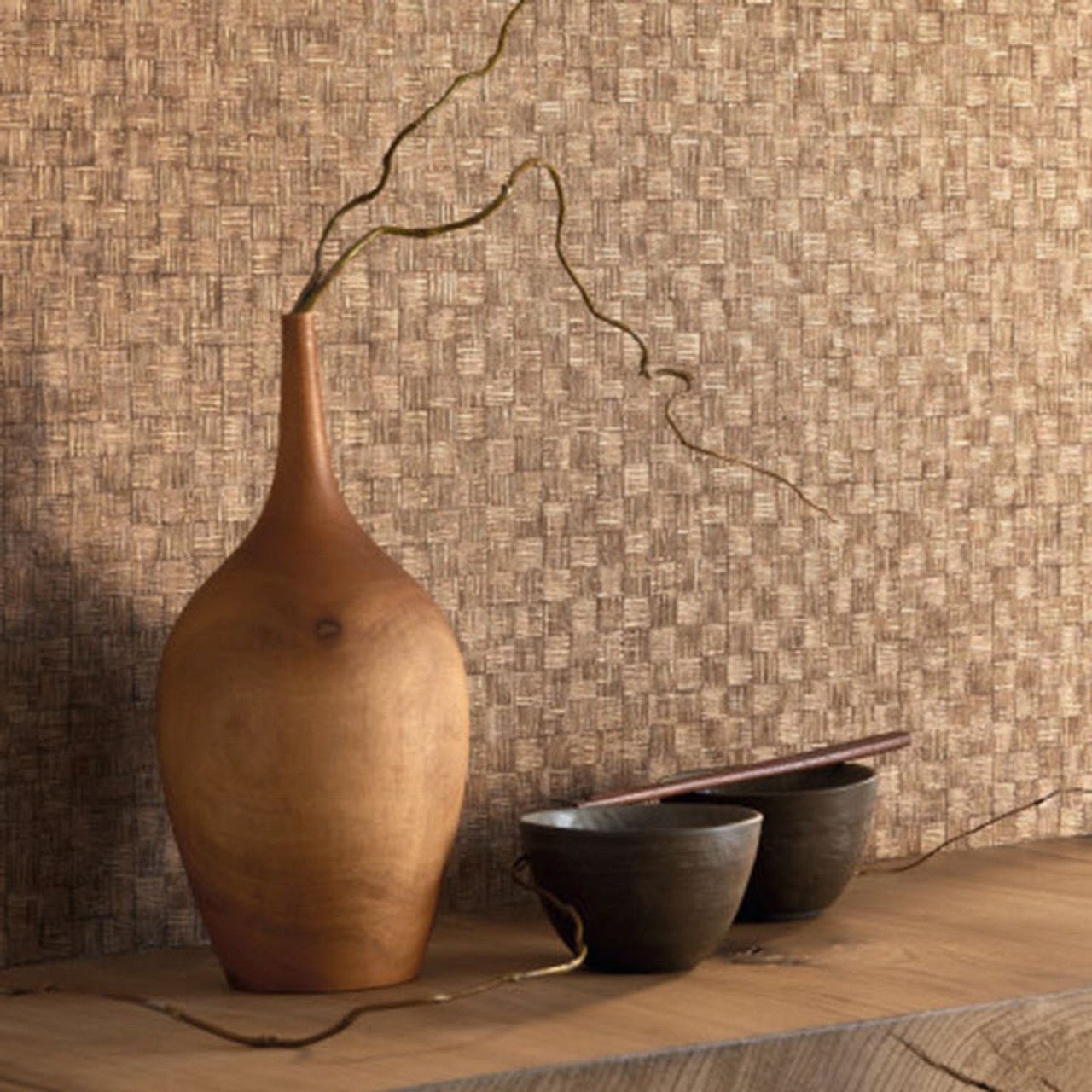 Damier Ginkgo Wallpaper - Vert Canopee - Casadeco - 86257427 - Premier Wallcovering