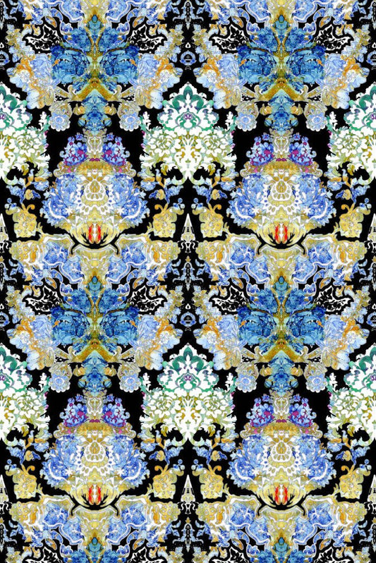 Damsel Damask Velvet Fabric - Original - Timorous Beasties - DIGI/DMSL/40008/01 - Premier Wallcovering