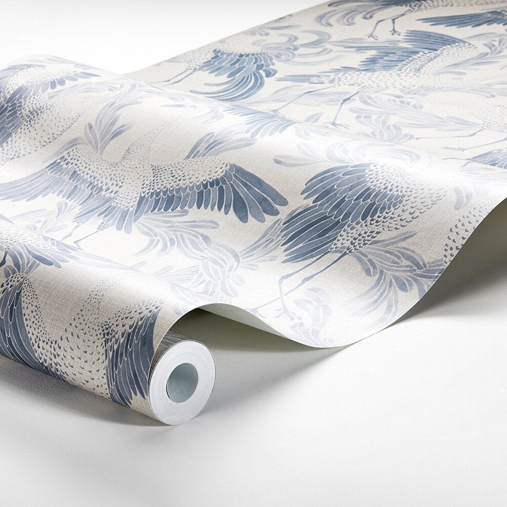 Dancing Crane Wallpaper - Ink and Ivory - Boråstapeter - 3129 - Premier Wallcovering