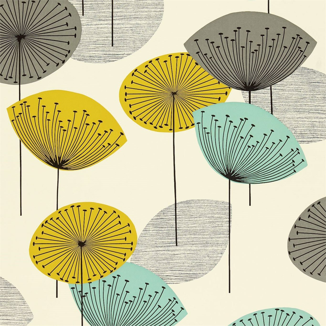 Dandelion Clocks Wallpaper - Chaffinch - DFIF210501 - Sanderson