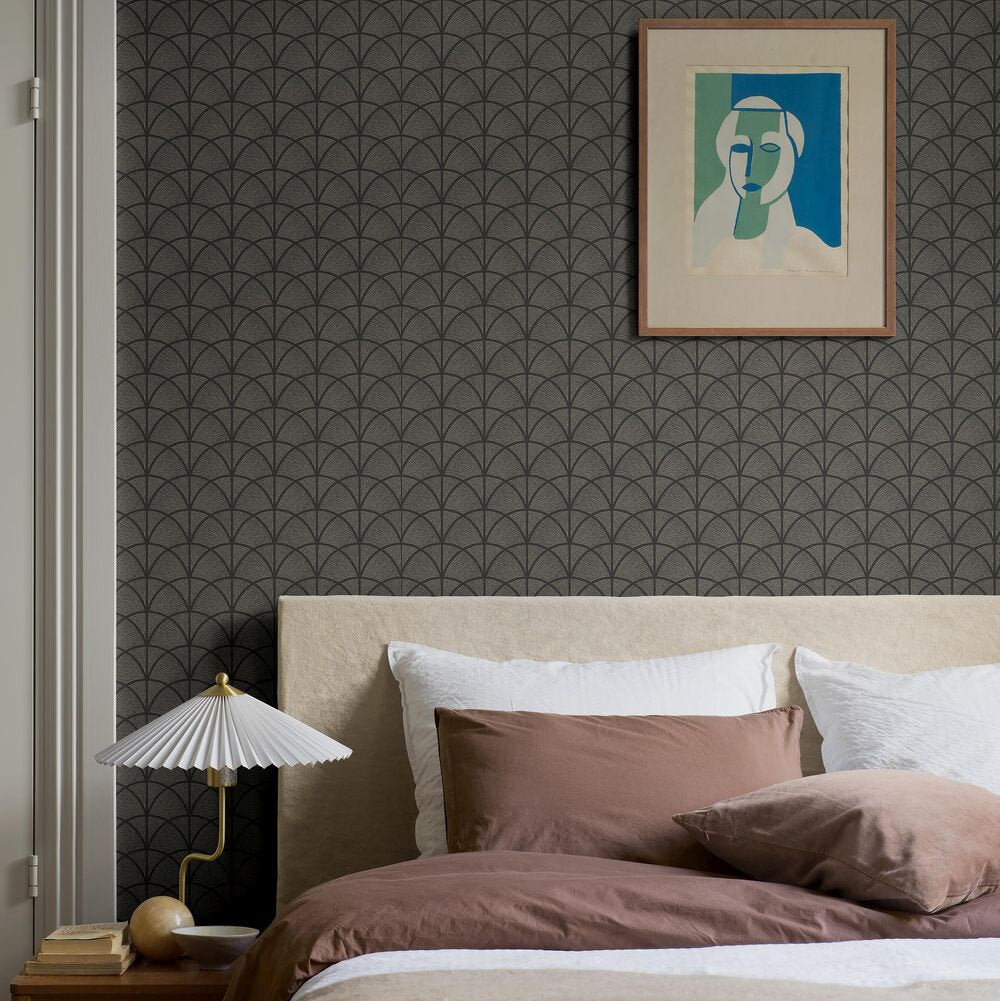 Deco Arch Wallpaper - Charcoal - Boråstapeter - 7770 - Premier Wallcovering