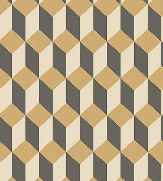 Delano Wallpaper - Metallic Gold, Cream and Charcoal - 105/7030 - Cole & Son - Premier Wallcovering