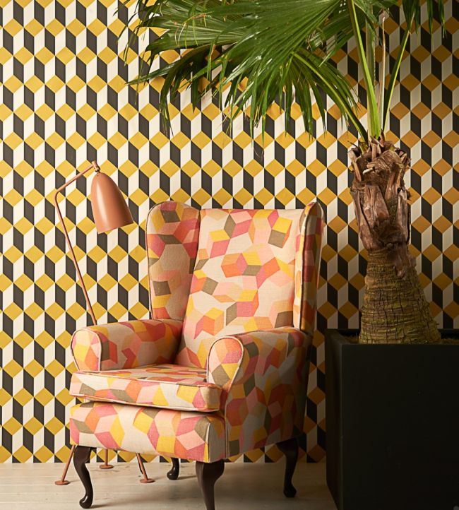 Delano Wallpaper - Yellow, White & Soot - 105/7032 - Cole & Son - Premier Wallcovering