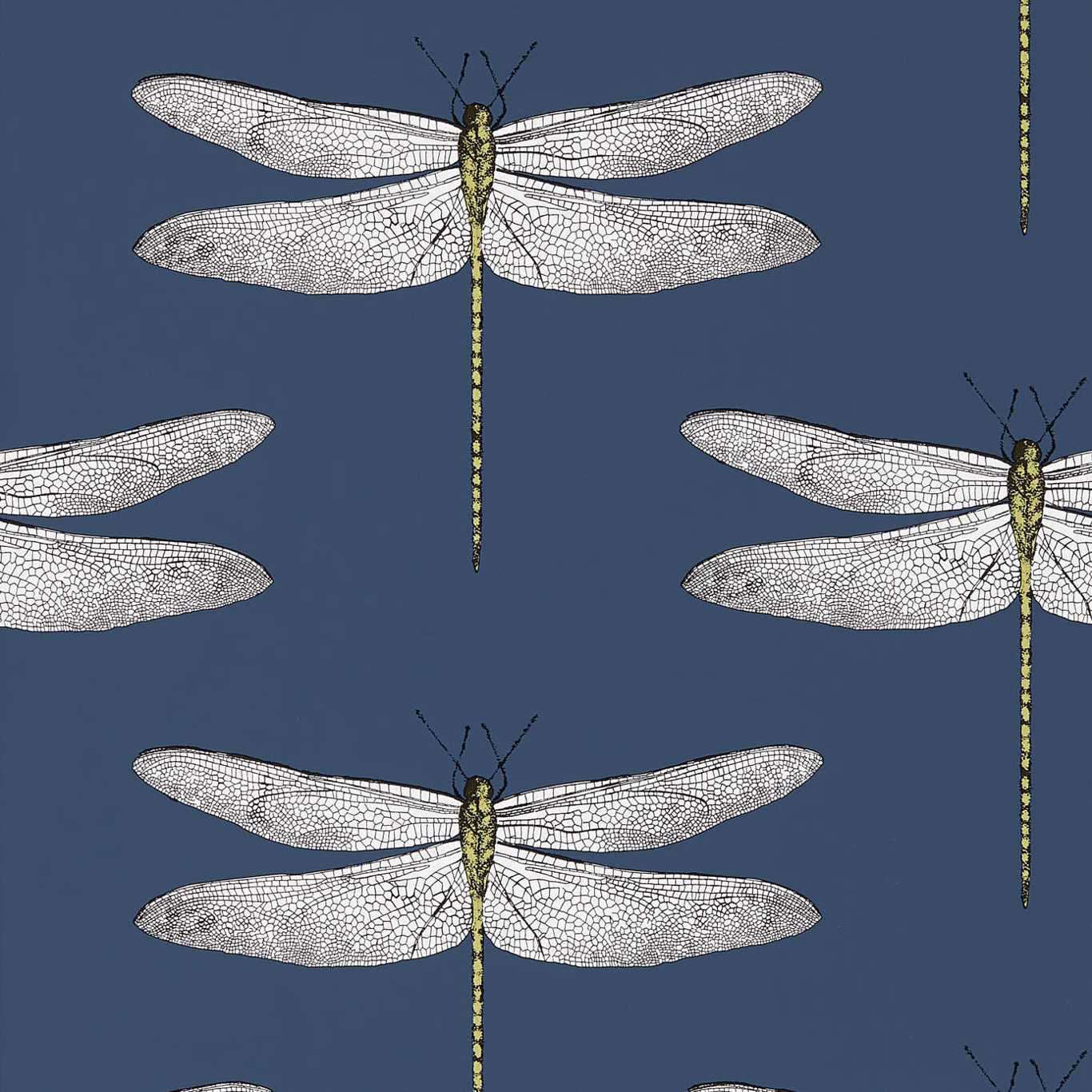 Demoiselle Wallpaper - Ink/Chartreuse - HGAT111243 - Harlequin - Premier Wallcovering