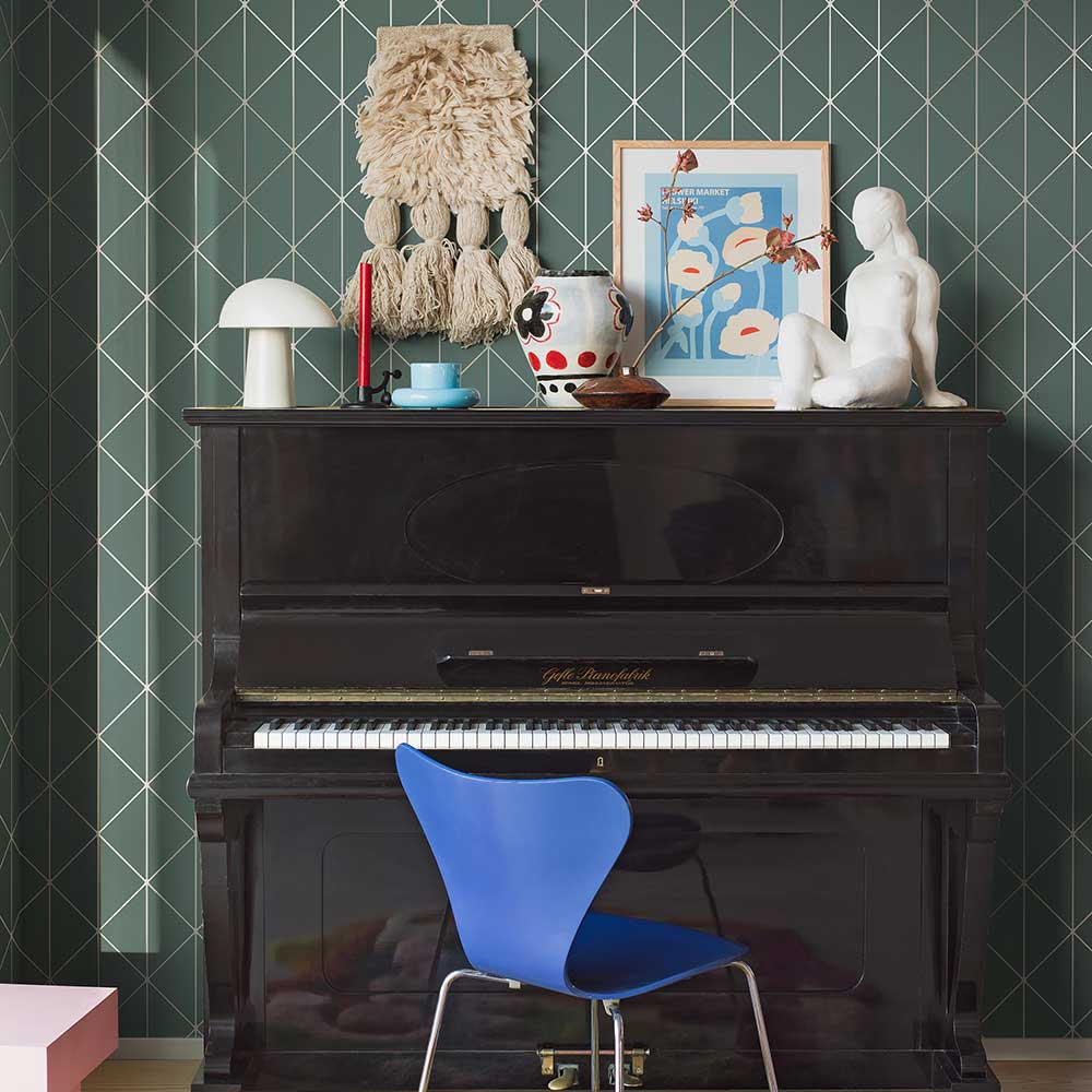 Diamonds Wallpaper - Green - Boråstapeter - 4740 - Premier Wallcovering