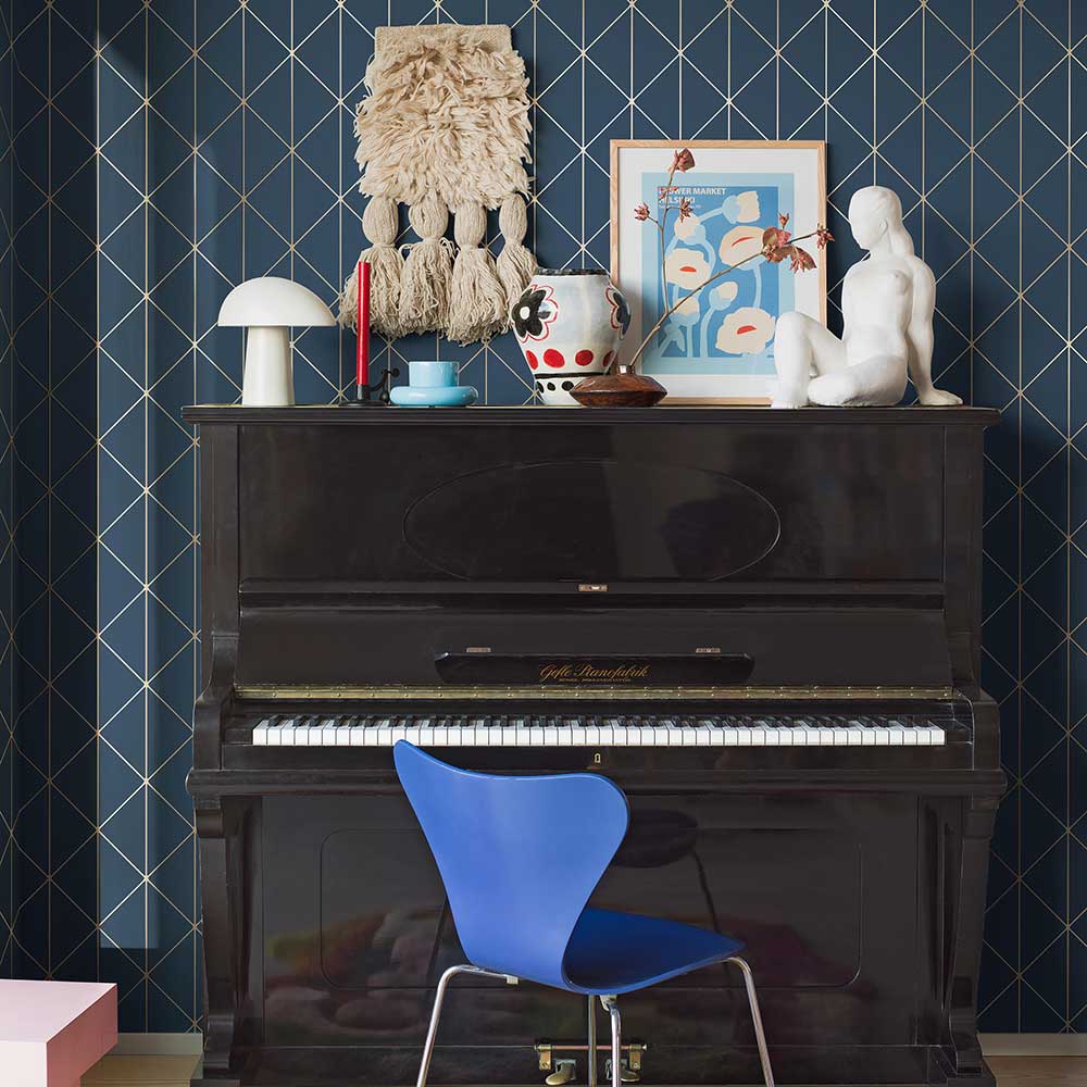 Diamonds Wallpaper - Blue - Boråstapeter - 4741 - Premier Wallcovering