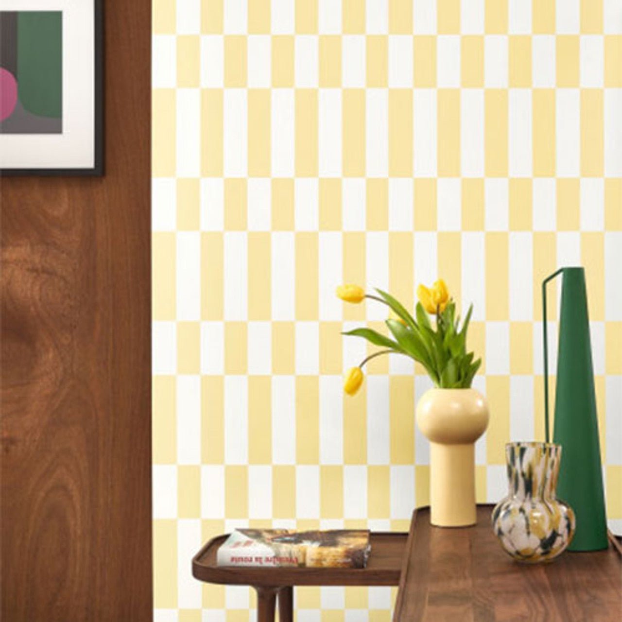 Diner Milano Sixties Wallpaper - Jaune Lemon - Casadeco - 89342121 - Premier Wallcovering