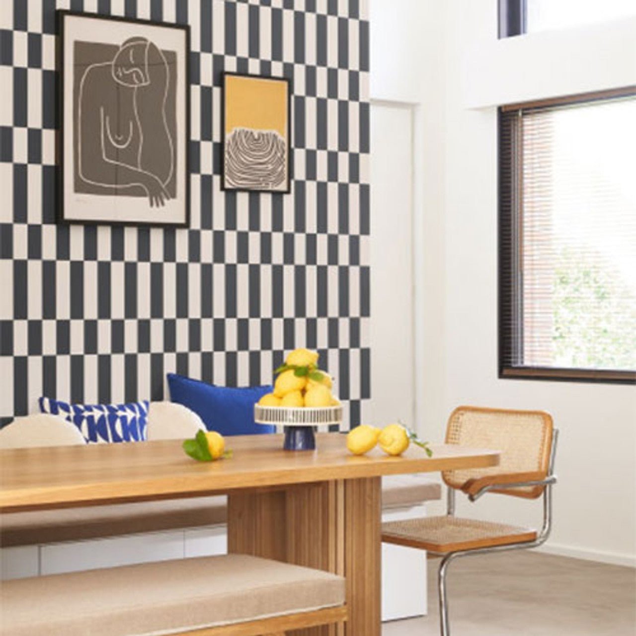 Diner Milano Sixties Wallpaper - Lin And Noir - Casadeco - 89340909 - Premier Wallcovering